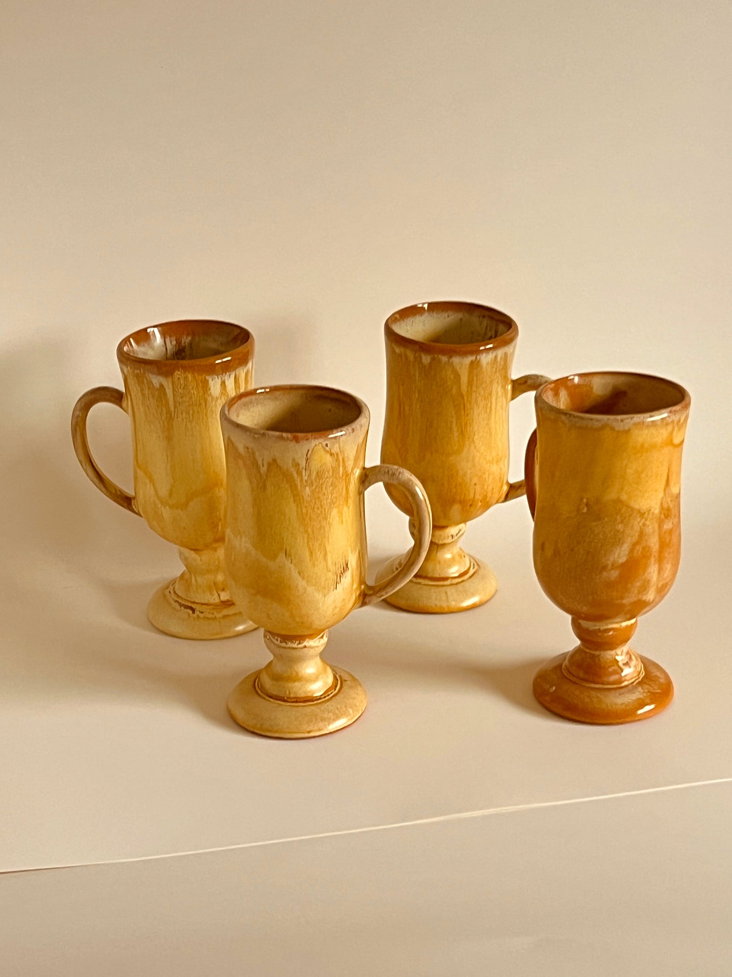 4pc Corretto Pottery Irish Coffee Mugs