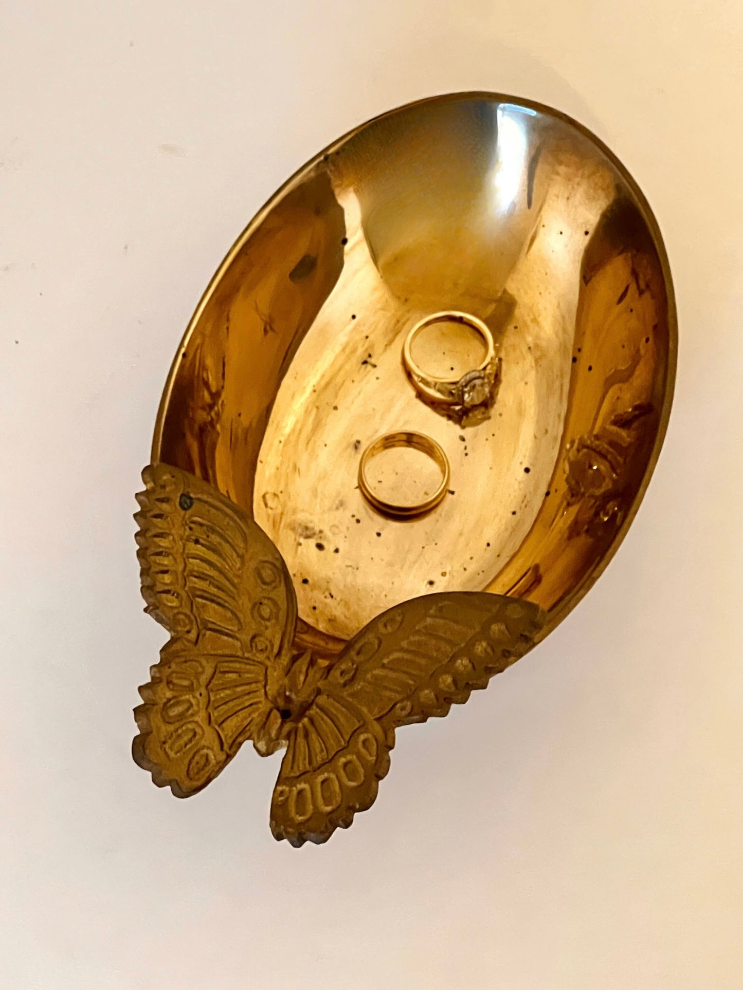 Fritilla Brass Butterfly Trinket Bowl 010