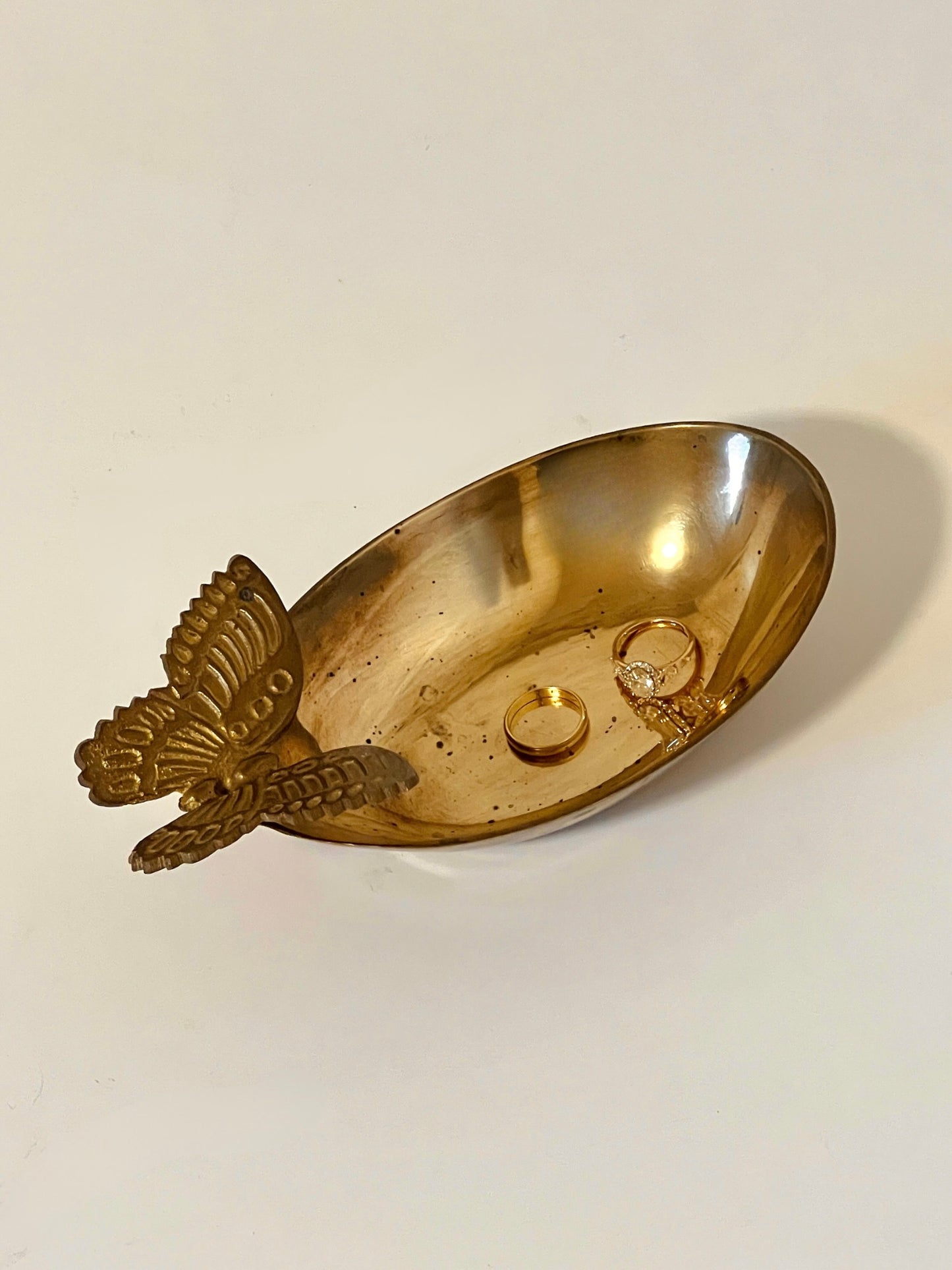 Fritilla Brass Butterfly Trinket Bowl 010