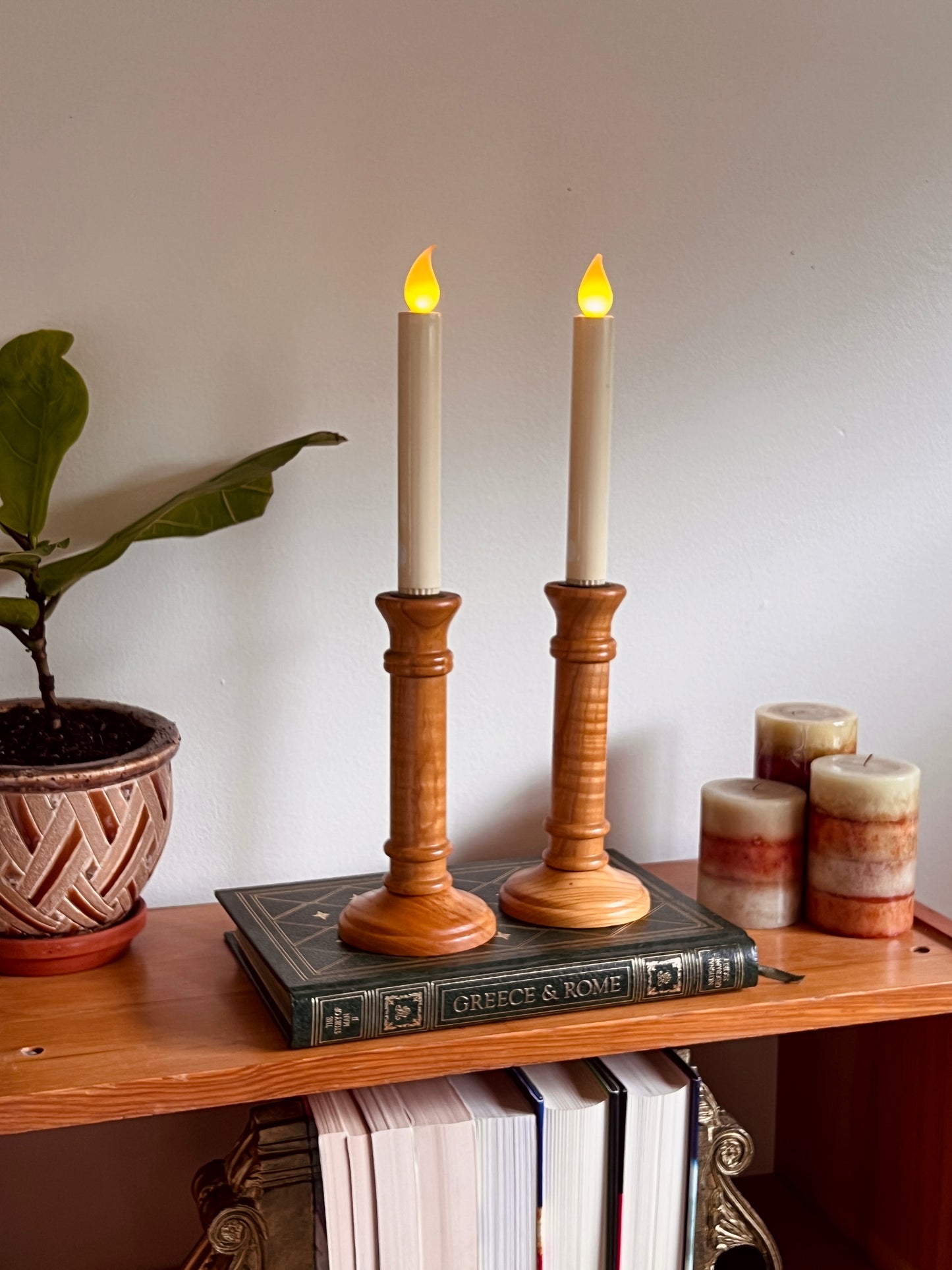 Pilla Wood Candle Holders