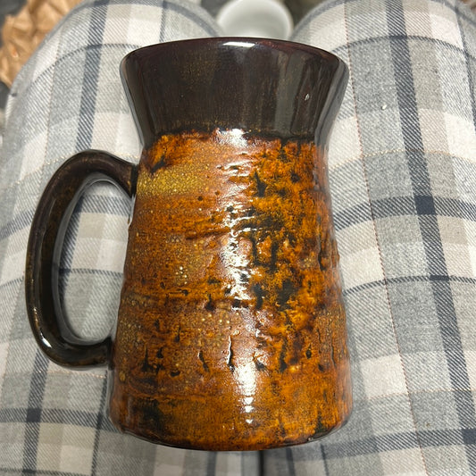 Large brown lip mug