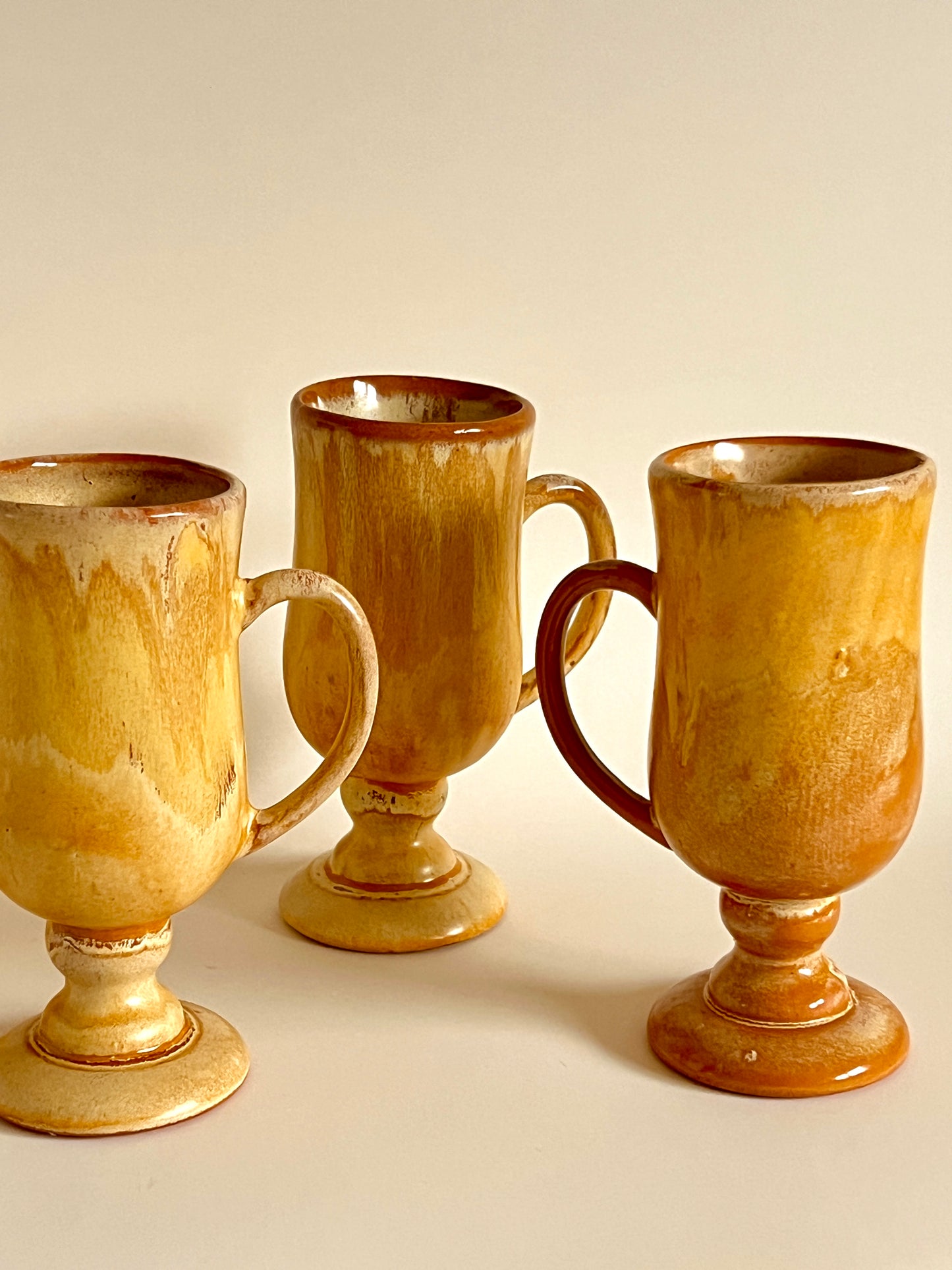 4pc Corretto Pottery Irish Coffee Mugs