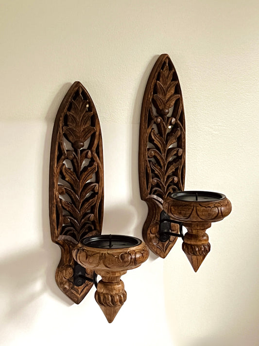 Grandezza Wooden Sconce Set