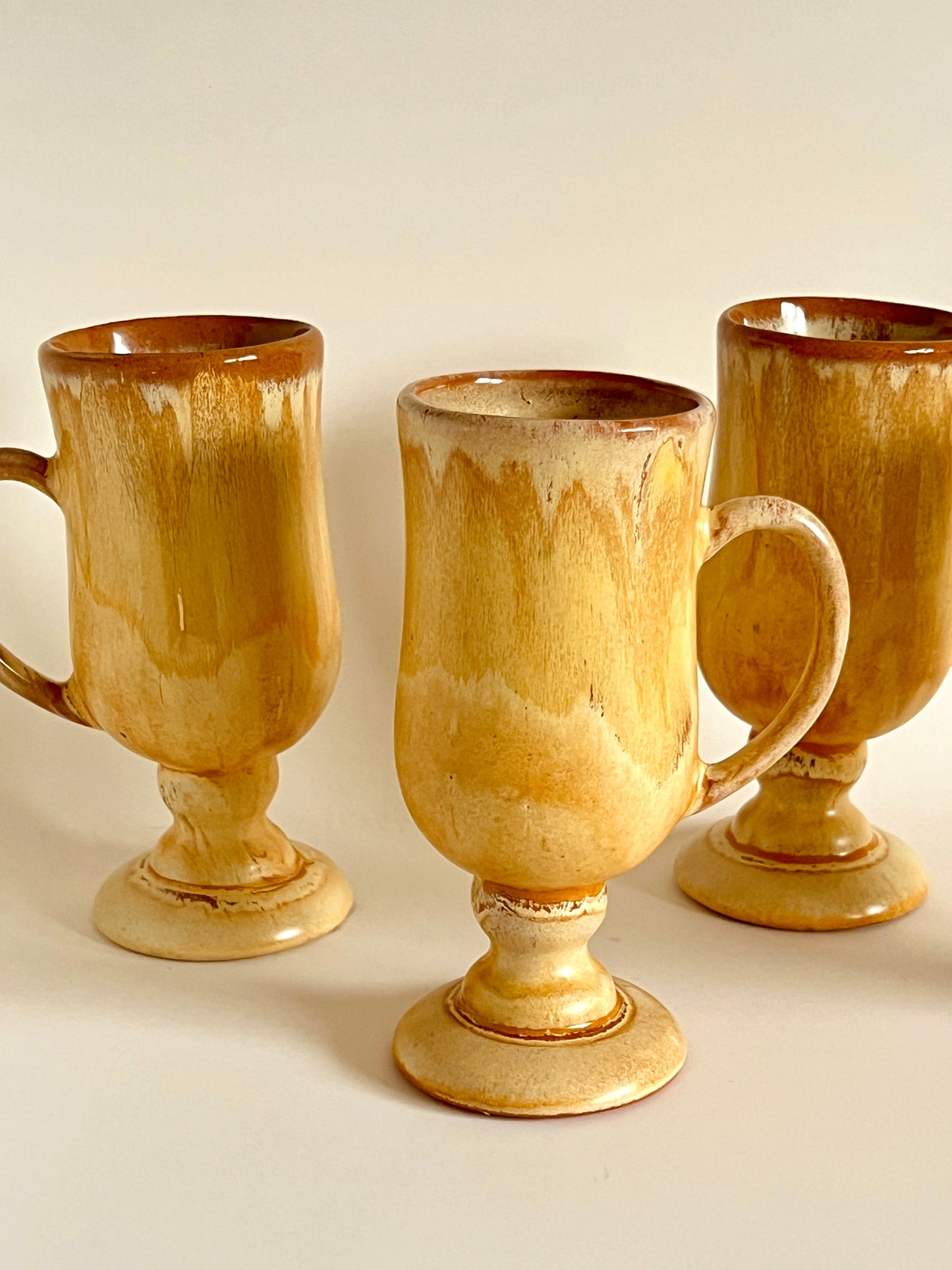 4pc Corretto Pottery Irish Coffee Mugs